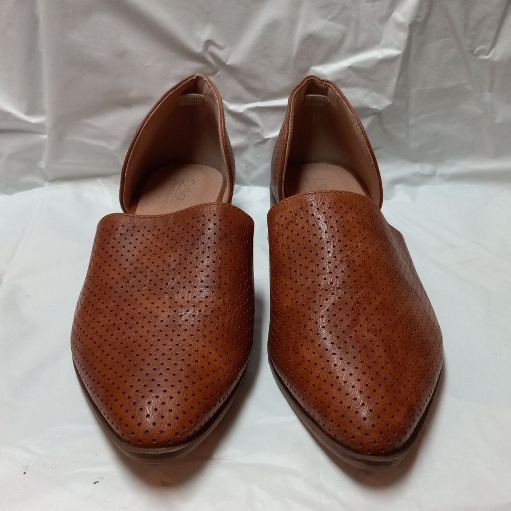 Catherine Malandrino Size 7 Brown Faux Leather Pointed Toe Flats - Picture 4 of 11